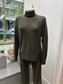 Rabens Saloner Jagged split sweater saoirse burnt olive